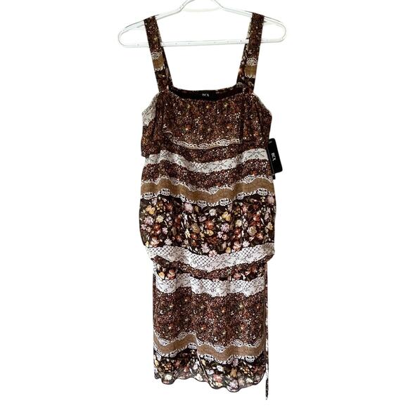 NWT! BCX Brown Patterned Dress Size - Picture 1 of 12